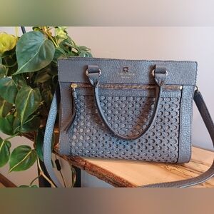 Kate Spade Gray Leather Tote Bag